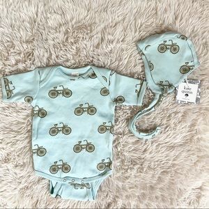 Kate Quinn Bicycle Short Sleeve Bodysuit and Hat bundle